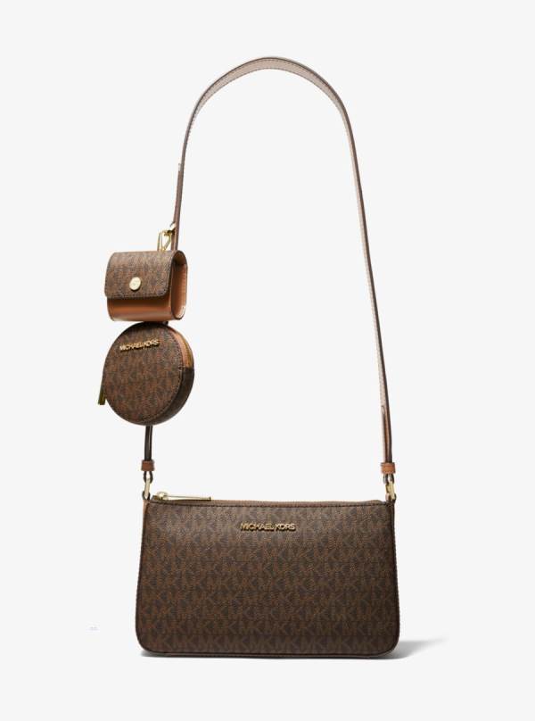 Damske Taška Cez Rameno Michael Kors Jet Set Travel Small Logo with Pouches Hnede - Kabelky Michael Kors Obchod | ISBYU-3169
